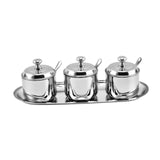 Maxbell Divided Condiment Seasoning Jar Snacks Dish for Cafe Bar Kitchen Dining Room Style B