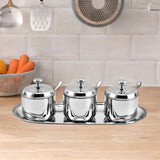 Maxbell Divided Condiment Seasoning Jar Snacks Dish for Cafe Bar Kitchen Dining Room Style B