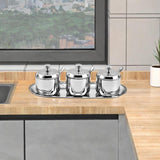 Maxbell Divided Condiment Seasoning Jar Snacks Dish for Cafe Bar Kitchen Dining Room Style B