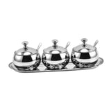 Maxbell Divided Condiment Seasoning Jar Snacks Dish for Cafe Bar Kitchen Dining Room Style C