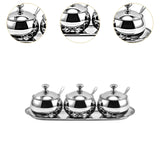 Maxbell Divided Condiment Seasoning Jar Snacks Dish for Cafe Bar Kitchen Dining Room Style C