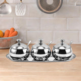 Maxbell Divided Condiment Seasoning Jar Snacks Dish for Cafe Bar Kitchen Dining Room Style C