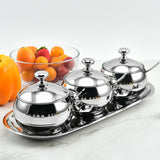 Maxbell Divided Condiment Seasoning Jar Snacks Dish for Cafe Bar Kitchen Dining Room Style C