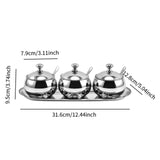 Maxbell Divided Condiment Seasoning Jar Snacks Dish for Cafe Bar Kitchen Dining Room Style C