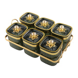 Maxbell Dried Fruit Plate Nordic Appetizer Serving Tray for Home Kitchen Dining Room Green