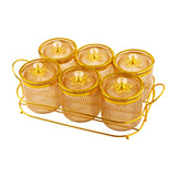 Maxbell Nut and Candy Serving Tray Dried Fruit Tray with Lid for Candy Cookies Fruit Gold