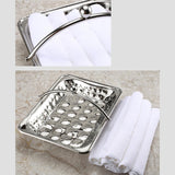 Maxbell Metal Vanity Tray Lightweight Towel Tray for Dinning Table Home Use Bathroom Silver