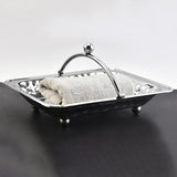 Maxbell Metal Vanity Tray Lightweight Towel Tray for Dinning Table Home Use Bathroom Silver