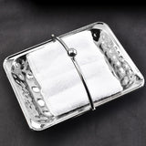 Maxbell Metal Vanity Tray Lightweight Towel Tray for Dinning Table Home Use Bathroom Silver