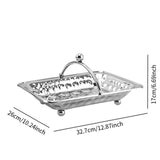 Maxbell Metal Vanity Tray Lightweight Towel Tray for Dinning Table Home Use Bathroom Silver