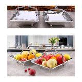 Maxbell Metal Vanity Tray Lightweight Towel Tray for Dinning Table Home Use Bathroom Silver