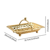 Maxbell Metal Vanity Tray Lightweight Towel Tray for Dinning Table Home Use Bathroom Gold