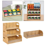 Maxbell Bamboo Tea Bag Organizer Practical Storage Holder for Cabinet Kitchen Office 1 Layer