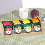 Maxbell Bamboo Tea Bag Organizer Practical Storage Holder for Cabinet Kitchen Office 1 Layer