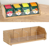 Maxbell Bamboo Tea Bag Organizer Practical Storage Holder for Cabinet Kitchen Office 1 Layer