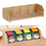 Maxbell Bamboo Tea Bag Organizer Practical Storage Holder for Cabinet Kitchen Office 1 Layer