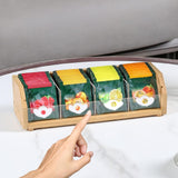 Maxbell Bamboo Tea Bag Organizer Practical Storage Holder for Cabinet Kitchen Office 1 Layer