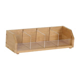 Maxbell Bamboo Tea Bag Organizer Practical Storage Holder for Cabinet Kitchen Office 1 Layer