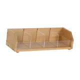 Maxbell Bamboo Tea Bag Organizer Practical Storage Holder for Cabinet Kitchen Office 1 Layer