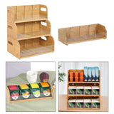 Maxbell Bamboo Tea Bag Organizer Practical Storage Holder for Cabinet Kitchen Office 1 Layer