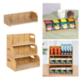 Maxbell Bamboo Tea Bag Organizer Practical Storage Holder for Cabinet Kitchen Office 1 Layer