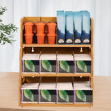 Maxbell Bamboo Tea Bag Organizer Practical Storage Holder for Cabinet Kitchen Office 3 Layer