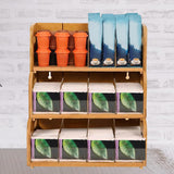 Maxbell Bamboo Tea Bag Organizer Practical Storage Holder for Cabinet Kitchen Office 3 Layer