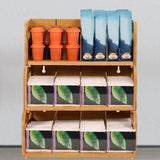 Maxbell Bamboo Tea Bag Organizer Practical Storage Holder for Cabinet Kitchen Office 3 Layer
