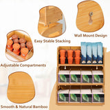Maxbell Bamboo Tea Bag Organizer Practical Storage Holder for Cabinet Kitchen Office 3 Layer
