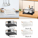 Maxbell Kitchen Counter Dish Drying Rack Rustproof Saving Space Utensil Drying Stand Style A
