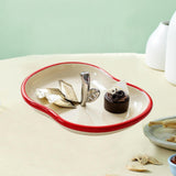 Maxbell Countertop Fruit Bowl Decorative Fruit Serving Plate for Coffee Table Buffet Beige