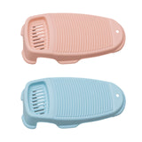 Maxbell Hand Washing Board for Clothes with Soap Holder for Children's Clothes Socks Blue