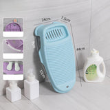Maxbell Hand Washing Board for Clothes with Soap Holder for Children's Clothes Socks Blue