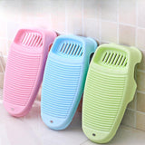 Maxbell Hand Washing Board for Clothes with Soap Holder for Children's Clothes Socks Blue
