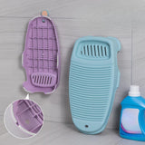 Maxbell Hand Washing Board for Clothes with Soap Holder for Children's Clothes Socks Blue