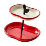 Maxbell Double Layers Fruit Bowl Fruit Serving Plate for Restaurant Dining Room Dorm