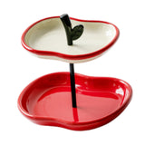 Maxbell Double Layers Fruit Bowl Fruit Serving Plate for Restaurant Dining Room Dorm