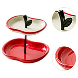 Maxbell Double Layers Fruit Bowl Fruit Serving Plate for Restaurant Dining Room Dorm