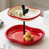 Maxbell Double Layers Fruit Bowl Fruit Serving Plate for Restaurant Dining Room Dorm