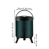 Maxbell Stainless Steel Insulated Barrel with Handle Stock Pots for Tea Juice Coffee 8L
