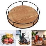 Maxbell Wooden Turntable Tray Rotating Versatile for Kitchen Countertop Refrigerator 9 Inch