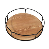 Maxbell Wooden Turntable Tray Rotating Versatile for Kitchen Countertop Refrigerator 9 Inch