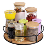 Maxbell Wooden Turntable Tray Rotating Versatile for Kitchen Countertop Refrigerator 10 Inch
