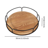 Maxbell Wooden Turntable Tray Rotating Versatile for Kitchen Countertop Refrigerator 12 Inch