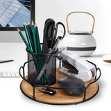 Maxbell Wooden Turntable Tray Rotating Versatile for Kitchen Countertop Refrigerator 12 Inch