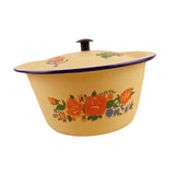 Maxbell Enamel Basin with Lid Thickened Kitchen Supplies Multipurpose Lard Oil Basin 1.45L