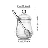 Maxbell Honey Jar with Dipper and Lid Clear Glass Honey Pot for Wedding Syrup Office 280ml
