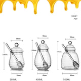 Maxbell Honey Jar with Dipper and Lid Clear Glass Honey Pot for Wedding Syrup Office 280ml