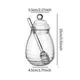 Maxbell Honey Jar with Dipper and Lid Clear Glass Honey Pot for Wedding Syrup Office 400ml
