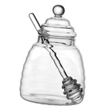 Maxbell Honey Jar with Dipper and Lid Clear Glass Honey Pot for Wedding Syrup Office 500ml